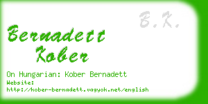 bernadett kober business card